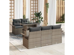 Vidaxl Conjunto De Sofá De Jardim 6 Unid. Cinzeto