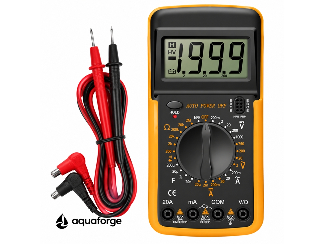 Multímetro Digital Aquaforge Dt9205a, Ecrã Lcd, Teste De Diodos