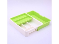 Lurelia Bandeja Para Talheres, Expansível, Em Plástico, 7 Compartimentos, Para Gaveta De Cozinha, 23,5 X 31,5 Cm