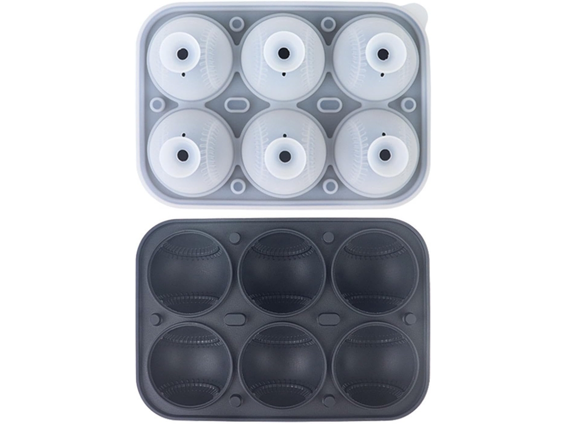 Formas De Gelo Em Formato De Uísque Com Tema De Beisebol, 6 Cavidades, Silicone Flexível