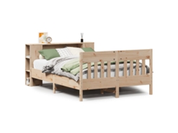 Cama com Estante Sem Colchão 135x190 Cm Pinho Maciço MAISON EXCLUSIVE
