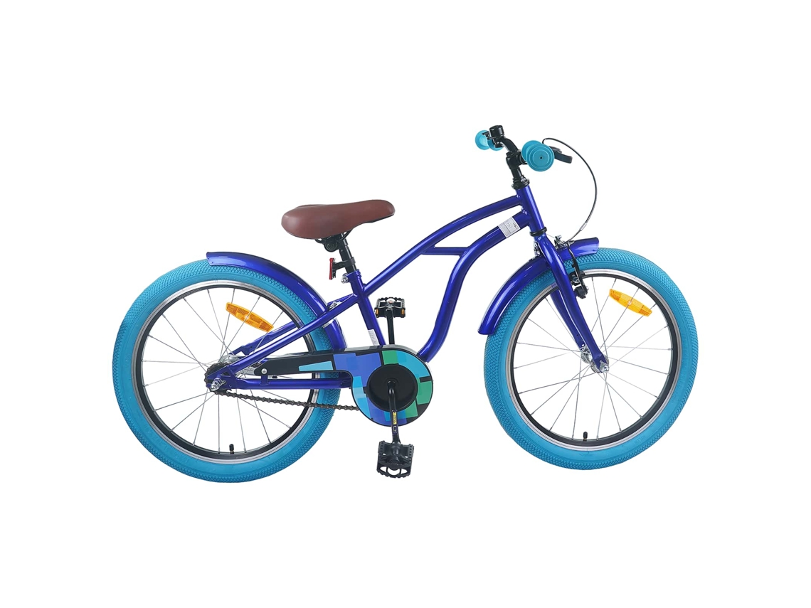 Vidaxl Bicicleta Infantil 22 Polegadas Para 7-12 Anos Azul Escuro