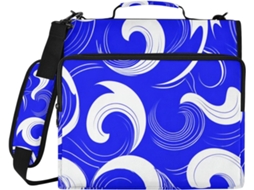 Pasta Royal Blue Wave com 3 Anéis, Data de 3, 8cm e Altura de Ombro Portátil e Impermeável, Ideal para Casa e Escola