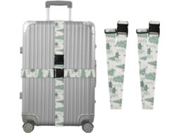 Conjunto De 2 Cintas Bagagem Personalizadas Em Aquarela Com Estampa Pinheiros, Para Malas De Viagem, Com Fivelas De