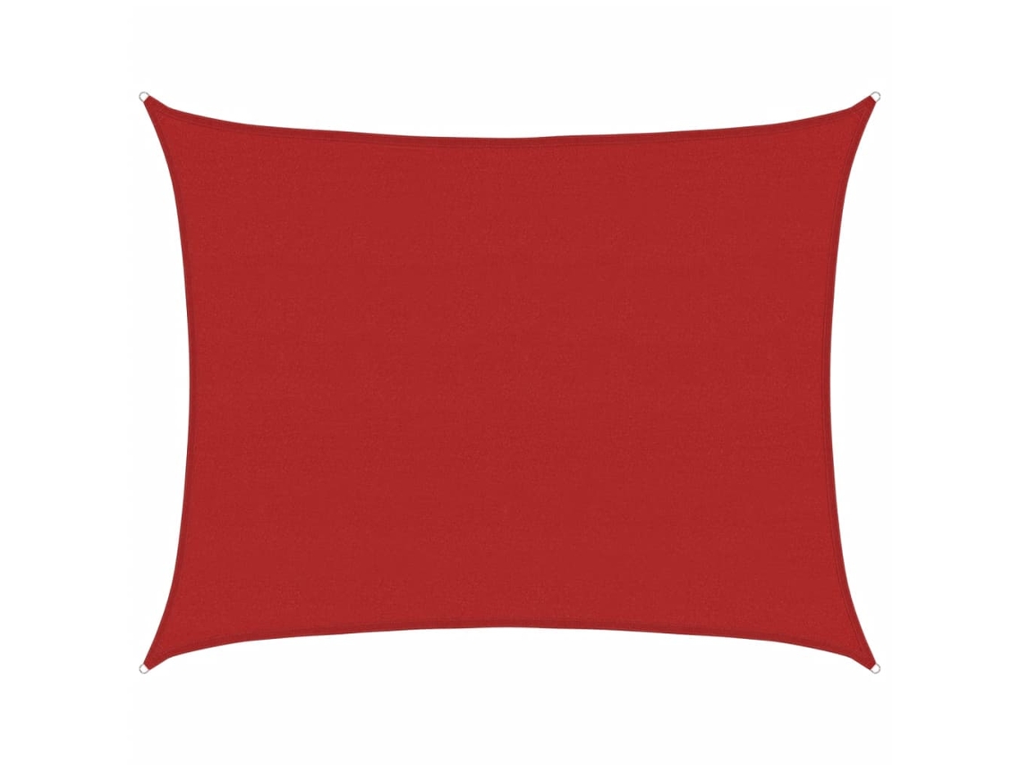 vidaXL Para-sol estilo vela 160 g/m² 6x7 m PEAD vermelho