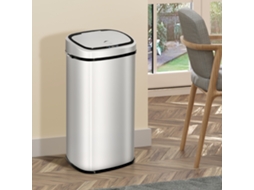 Sensor Trash Can 68l Automatic Trash Can With Motion Sensor, Waterproof Trash Can For Office, Bedroom, Kitchen Stainless Steel Silver