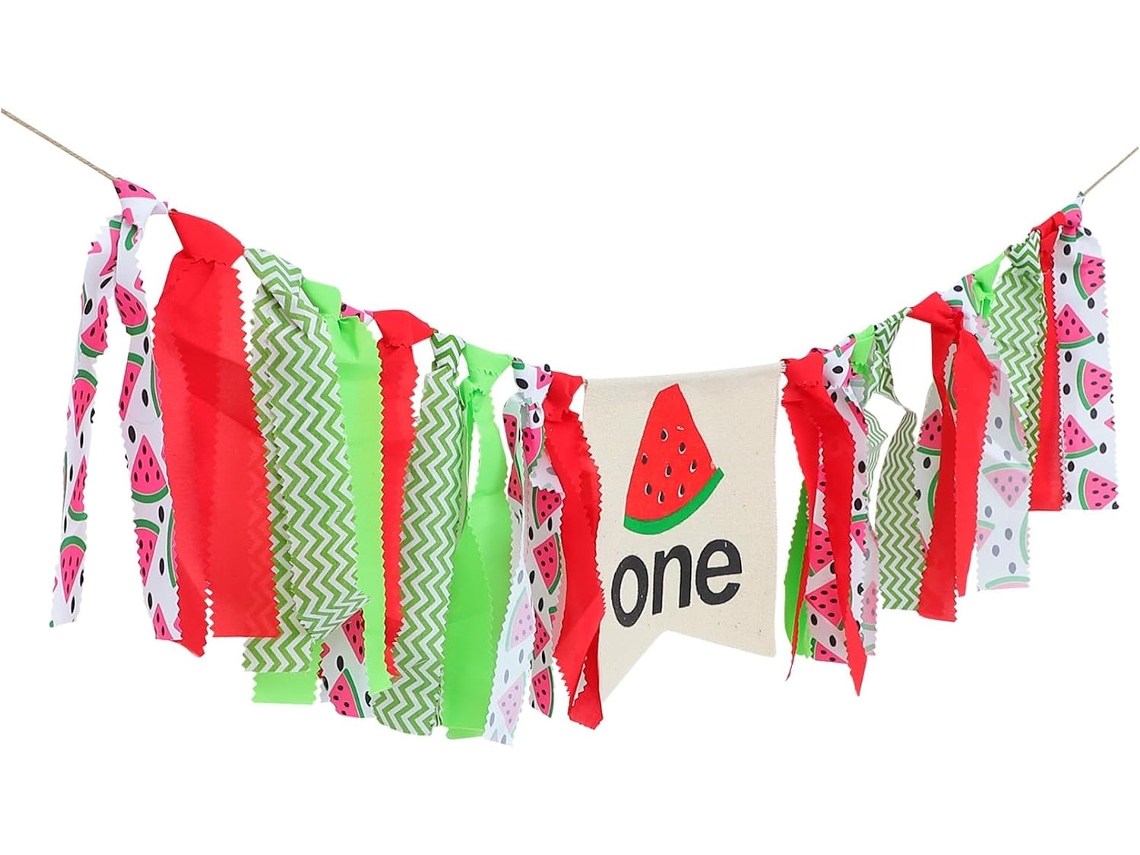 Faixa De Aniversário Com Tema De Melancia - Decoração Colorida Para Festas Internas E Externas