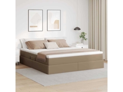 Vidaxl Cama Com Arrumação E Colchão Cappuccino 180 X 200 Cm