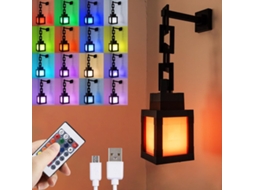 Luminária Noturna Pixelada, Controle Remoto Rgb de 16 Cores, Design Recarregável Via Usb, Abajur de Cabeceira para Cosplay BRILVIBERA