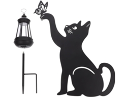 Luminária Solar Externa em Ferro em Formato de Gato para Decoração de Jardim, Iluminação Led para Caminhos. SFUSHOS