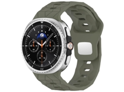 Bracelete para Samsung Galaxy Watch 8/8 Classic Silicone com Textura de Futebol Clássica e Fivela Reversa em Aço Verde exército XIAOMOYU