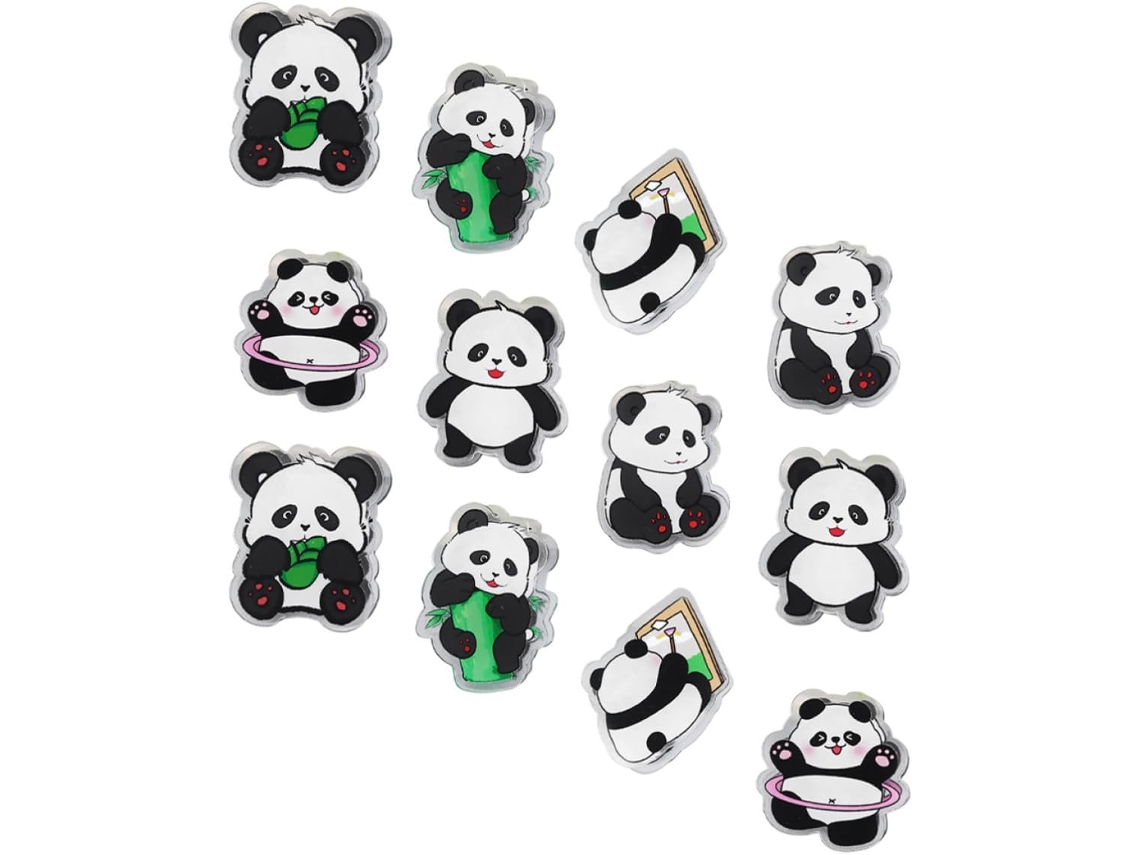 Bestyash Clips Multifuncionais de Acrílico para Fotos, 12 Clips Adoráveis com Design de Panda para Organizar Documentos