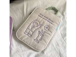 Bolsa Para Laptop Fofa Para Laptop De 13 E 14 Polegadas, Bolsa De Desenho Animado Resistente A Arranhões Com Alça Bege Brilvibera
