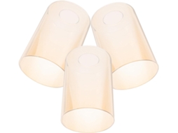 Conjunto De 3 Cúpulas Cilíndricas De Vidro Amarelo Para Luminárias Pendentes, Fáceis De Instalar.