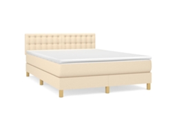 Cama com Molas/colchão 140x200 Cm Tecido Cor Creme MAISON EXCLUSIVE