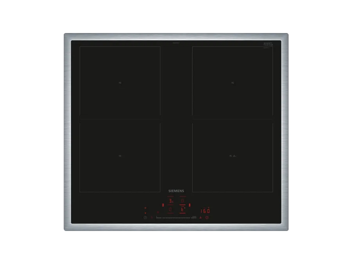 Iq500 Ed645Hqc1E Placa Preto Aço Inoxidável Embutido 60 Cm Placa com Zona de Indução 4 Zonas SIEMENS