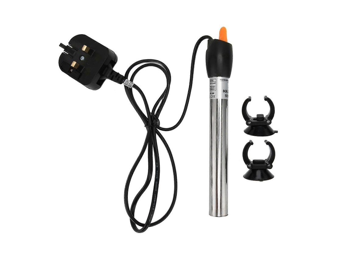 Aquecedor de Aquário em Aço Inoxidável com Haste Termostática Automática Ajustável para Água Doce e Salgada, Plugue do Reino Unido 220v 50w GOKOCO