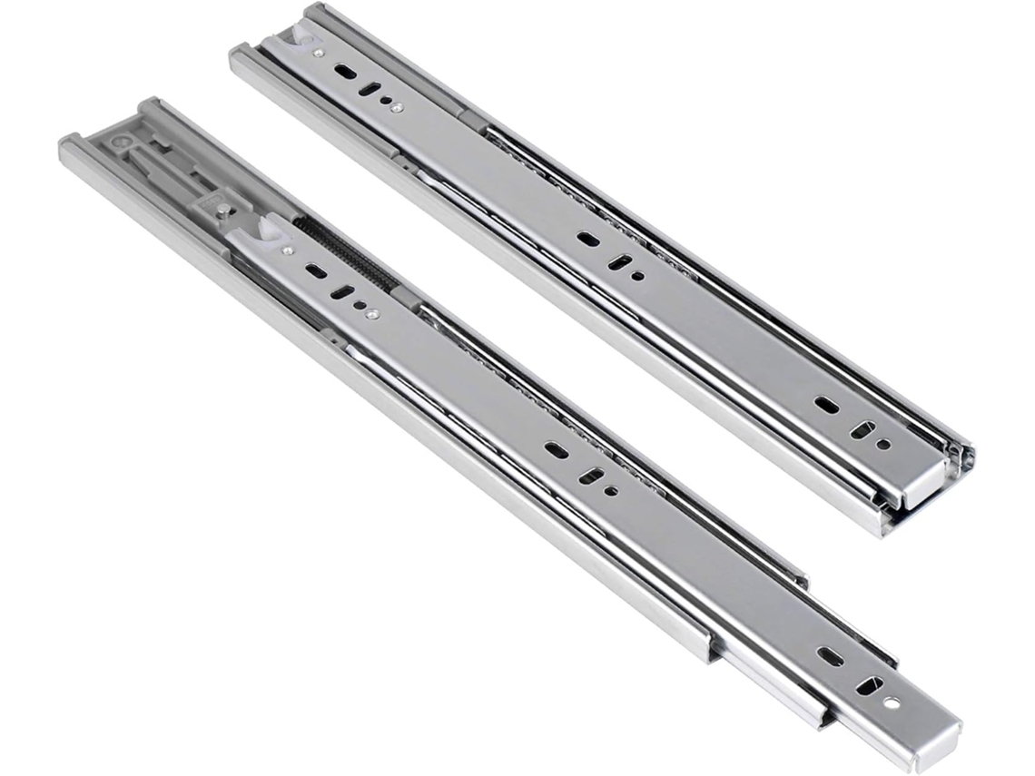 Corrediças Para Gaveta Com Fechamento Automático - Rolamentos De Esferas, Ferragens Laterais De Extensão Total Tripla, 1 Par