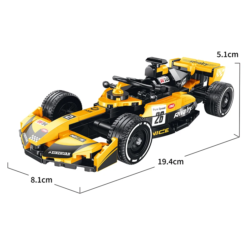 (392 Peças) Modelo De Carro De Corrida Super Transformável 2 Em 1 Com Blocos De Montar.
