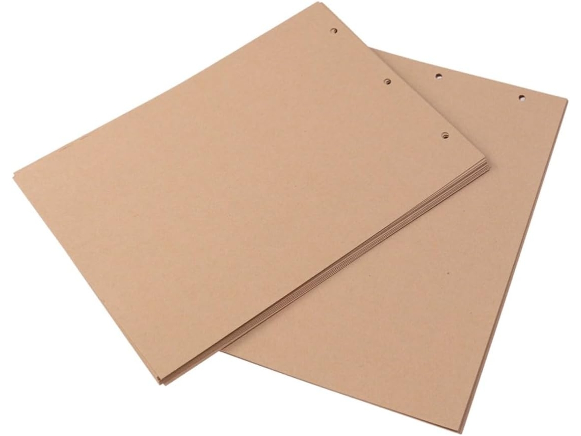 Mikikit Páginas De Recharge Foto 15 Folhas, Papel Kraft Marron