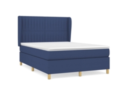 Box Spring Bed, Box Spring Beds Vidaxl Azul Tecido (140 X 190 Cm)