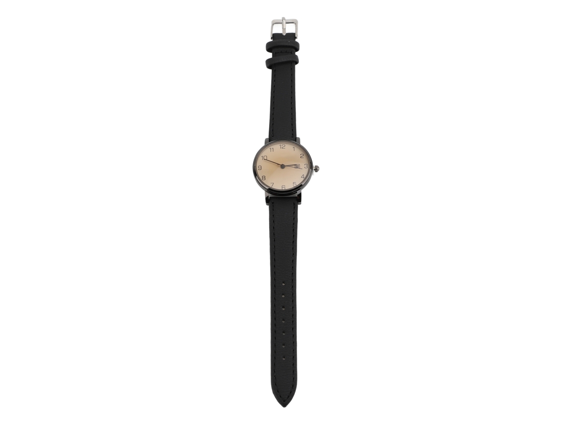 Relógio Feminino Analógico de Couro Pu Clássico Vintage com Data Quartz Casual Preto