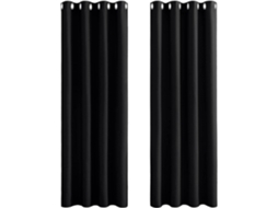 Cortina Blackout Térmica, Para Janela, Ilhós, Canal Varão, Lavável, 107 X 160 Cm, Preto