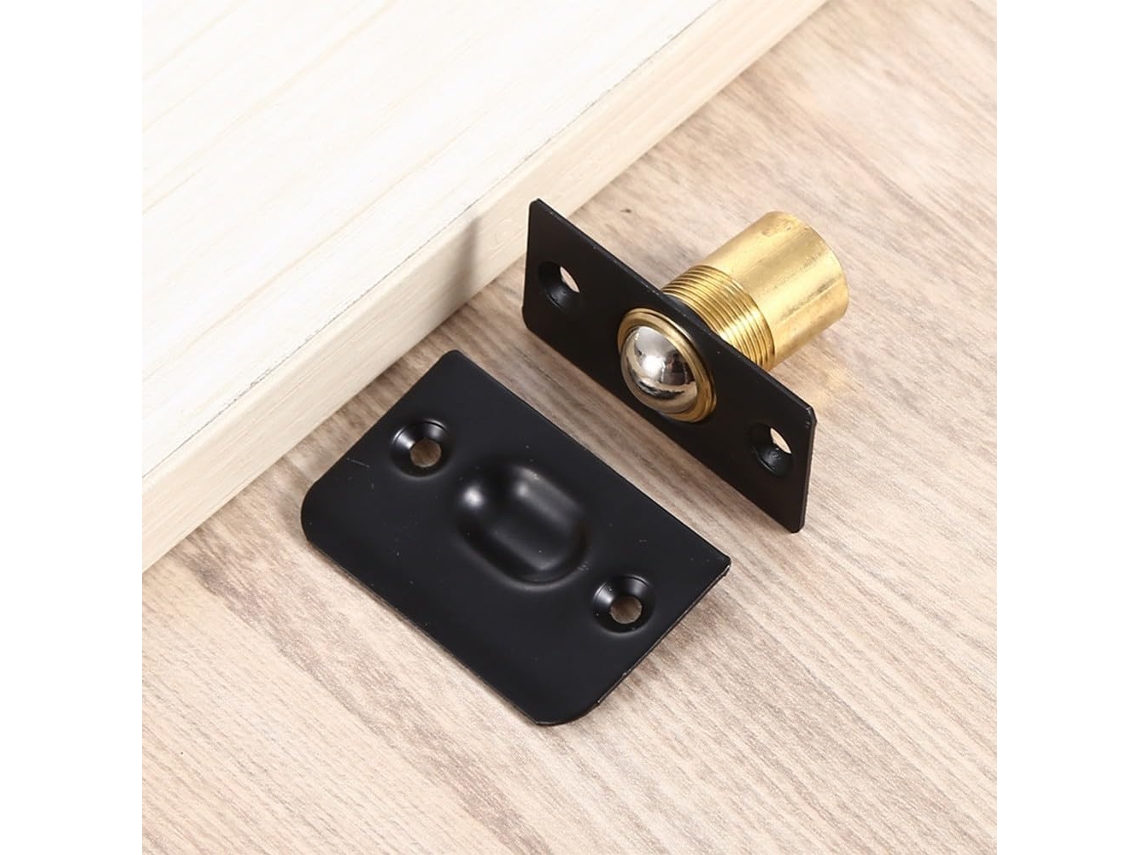 Fecho De Porta Ajustável Com Rolete E Esfera, Trava De Mola Em Latão E Aço Inoxidável Com Placa Batente, Acabamento