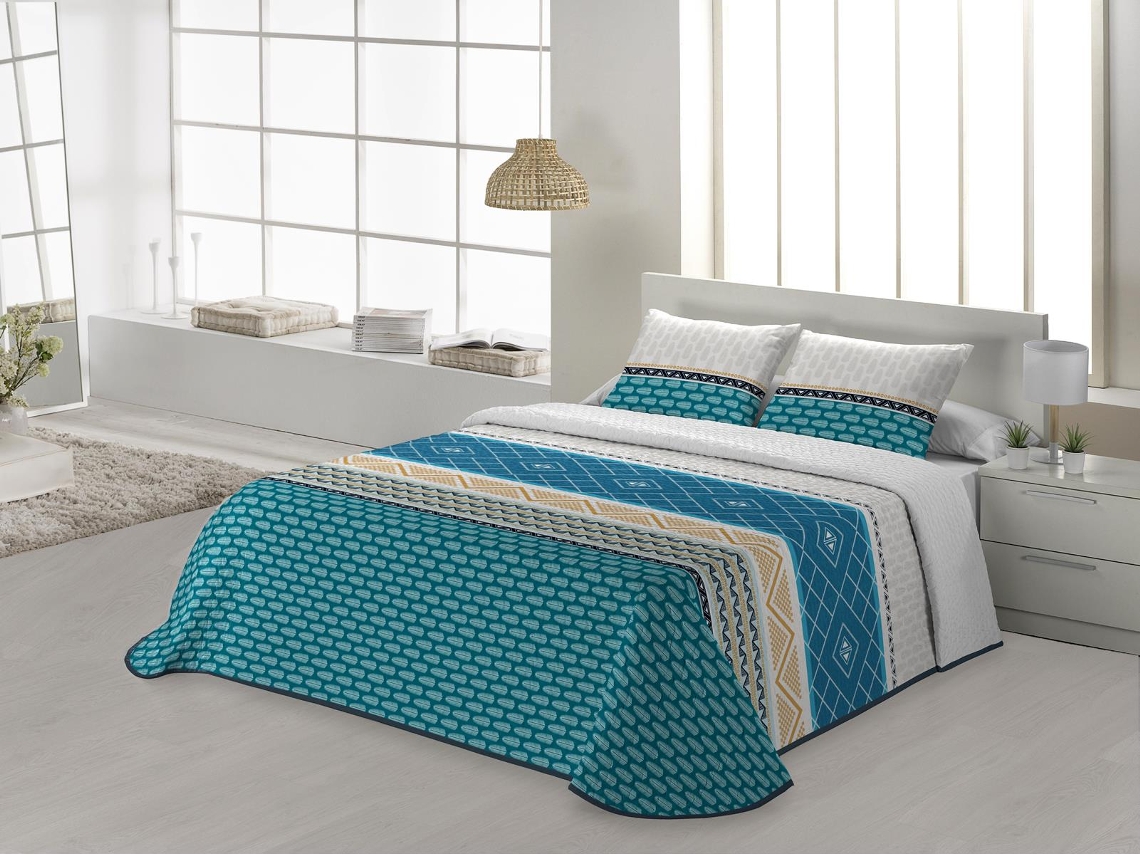 Colcha JVR Cancun (Poliéster - Azul - 235 cm)
