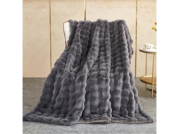 Manta de Pele Sintética Coelho para o Inverno Luxuosa e Aconchegante Superconfortável Camas Premium Quentinha