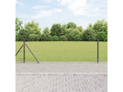 Vidaxl Cerca Hexagonal Com Base De Concreto 10 X 0,6 M Cinzento Malha