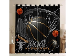 Cortinas Blackout 3d Castelo De Fadas Para Decoração Quarto Com Tema Basquete, Pretas, Para Adultos E Crianças