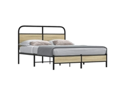 Vidaxl Estrutura Cama S/ Colchão Derivados De Madeira Carvalho Sonoma