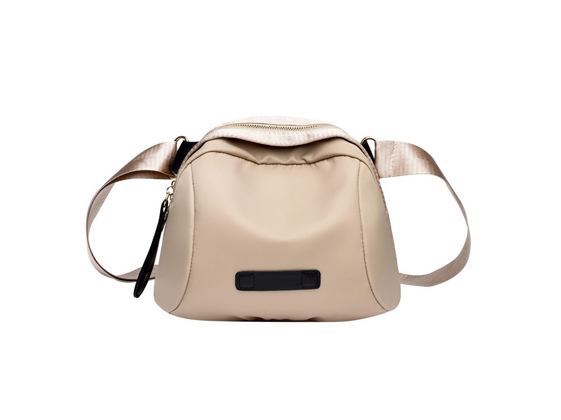 Bolsa Ombro de Lona com Zipper Khaki | S/MARCA