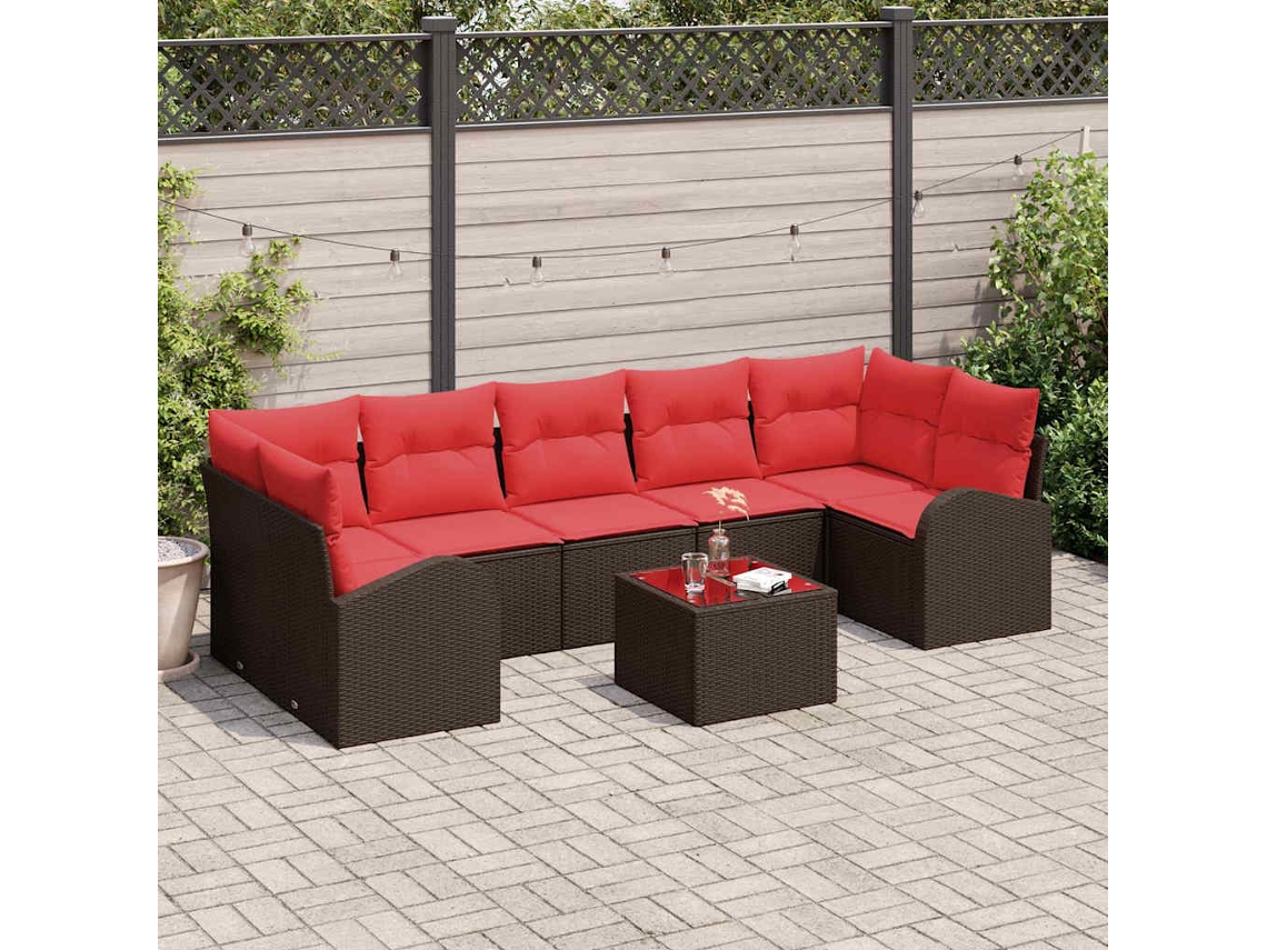 Vidaxl Conjunto De Sofá De Jardim 8 Unid. 7-número De Lugares