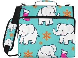 Pasta White Elephants Inverno Com Fecho De Zíper 3-compartimentos E Bolso, Inclui Bolso Com Zíper, Carteira Portátil