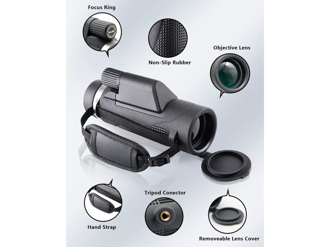 Telescópio Monocular 80x100 Alta Ampliação Para Adultos Com Adaptador Bak4 Prism Fácil De Transportar Com Pega De Apoio De Braço Adequado Bestvite