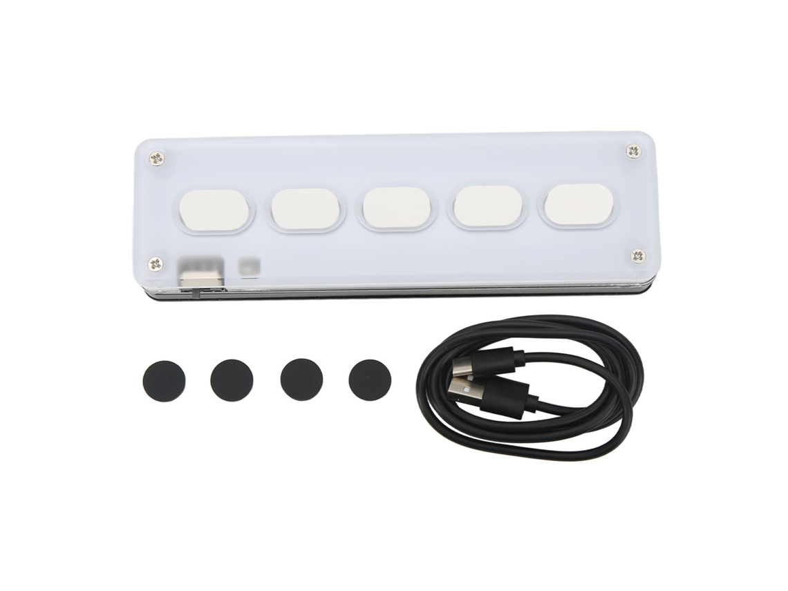 Teclado Mecânico Mini Com 5 Teclas Usb Para Jogos Un Mano Programável Bluetooth Branco Para Pc Computador Desktop