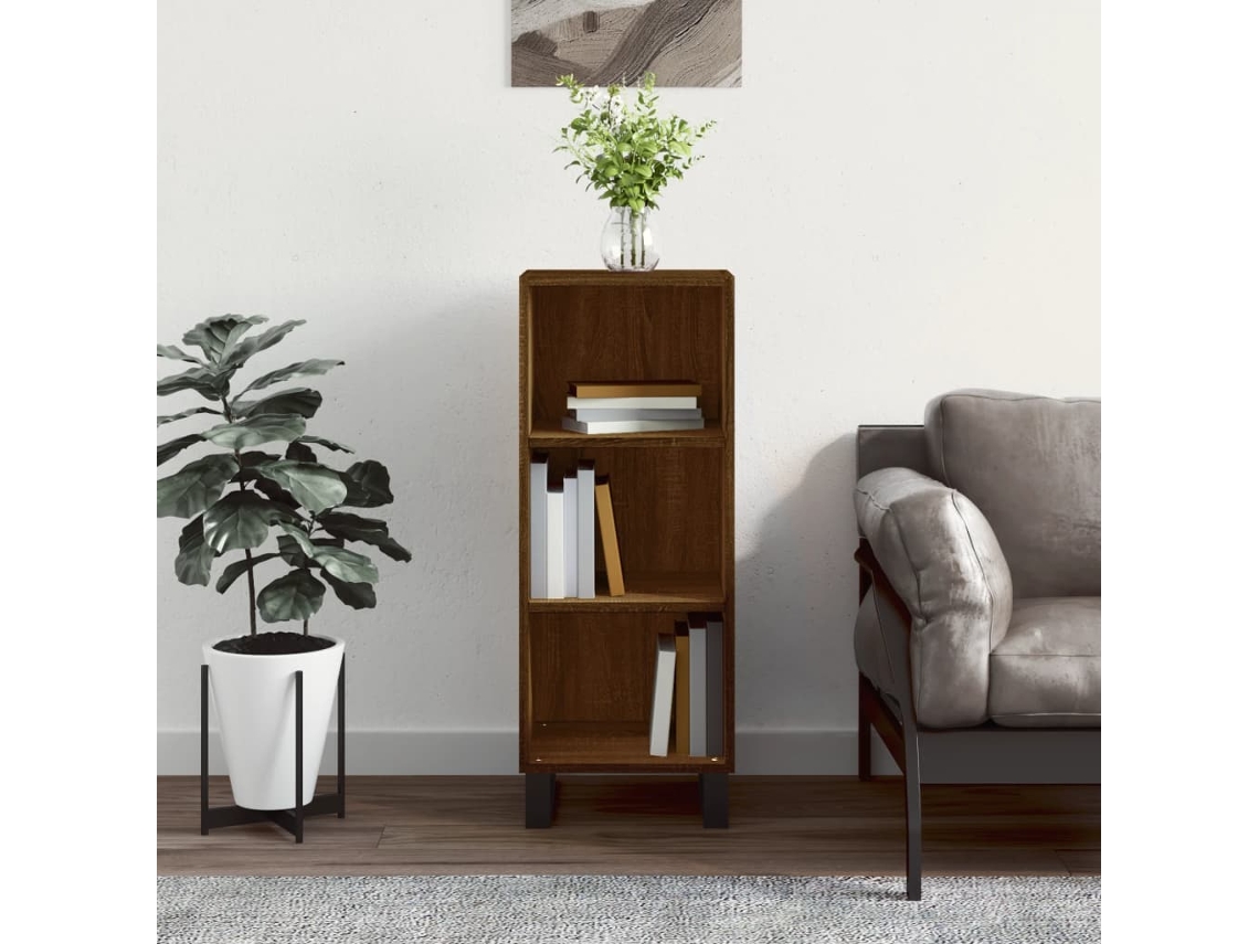 Aparador 34,5x32,5x90 cm en derivados de madera de roble marrón