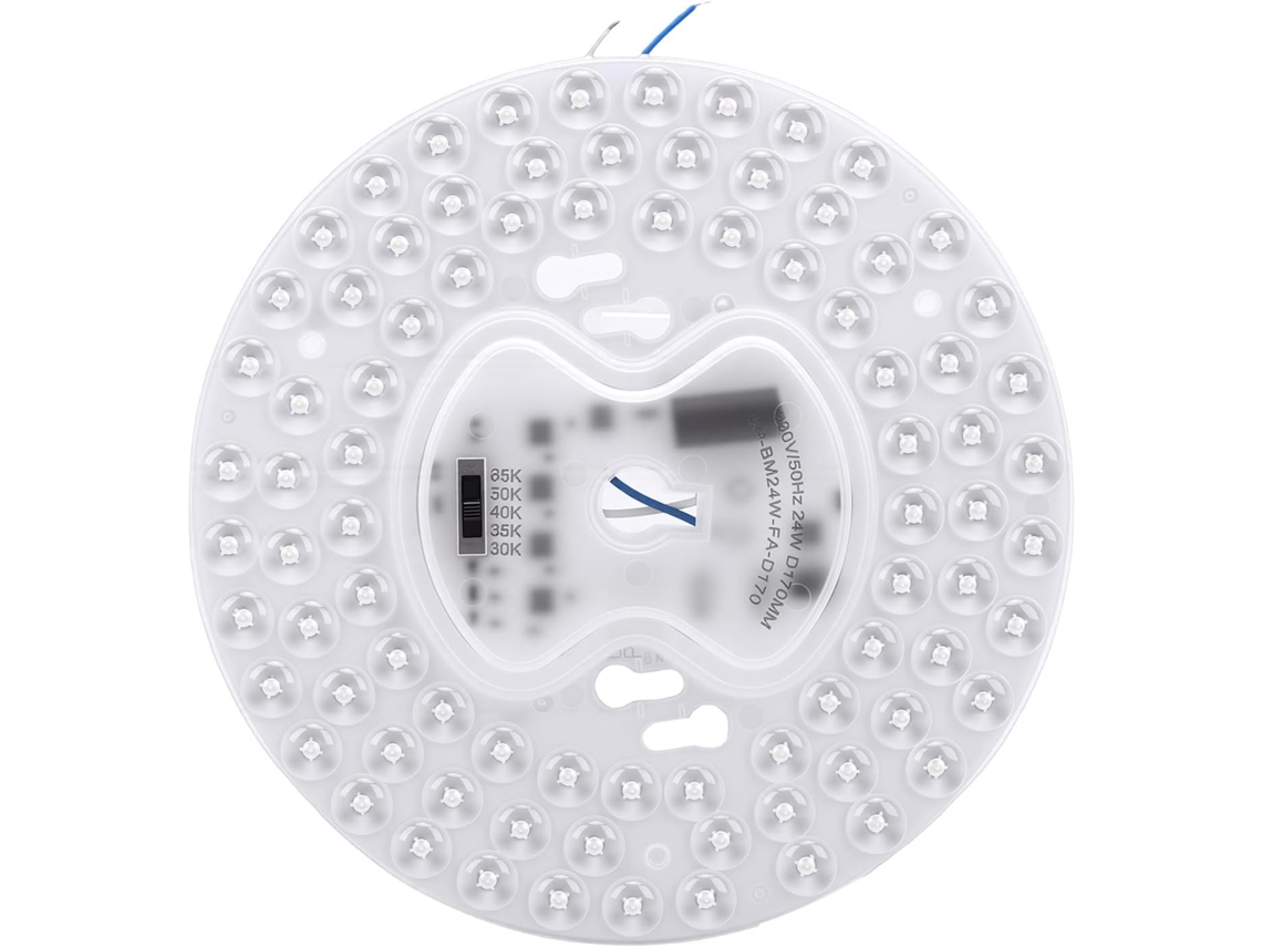 Painel LED para Ventilador Teto 6,6 Polegadas, 5cct 24w, Kit