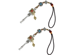 Pingente De Roda De Oração, Padme Hum Budista, Metal, Símbolo Vajra