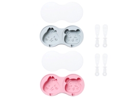 Conjunto de 2 Moldes de Silicone para Sorvete e Picolé Criativo e em Formato de Cartoon Diy TRUYUETY