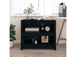 Vidaxl Estante 80x35x68 Cm Madeira De Pinho Maciça Preto