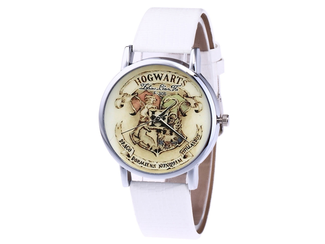 Relógio de quartzo casual unissex com pulseira de couro PU e mostrador redondo branco.