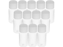Pacote com 25 frascos de amostra recarregáveis de 10ml em plástico PET para loção.