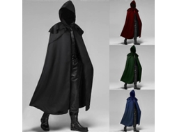 Capa De Monje Medieval Maga Para Adultos Disfraz Halloween Carnaval Fiesta Talla L Negro L Negro