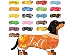 Painel De Mesa Magnético Intercambiável Em Madeira Com Cachorro Dachshund, Decoração Rústica Sazonal...