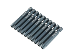 Kit De 10 Pontas De Chave De Fenda Estrela Segurança T40 Magnéticas, Cabo Hexagonal 1/4" 50mm