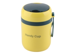 Recipiente Térmico para Sopa 500ml Aço Inoxidável 304 com Colher Dobrável Anti Vazamento Jaune Bleu S/MARCA