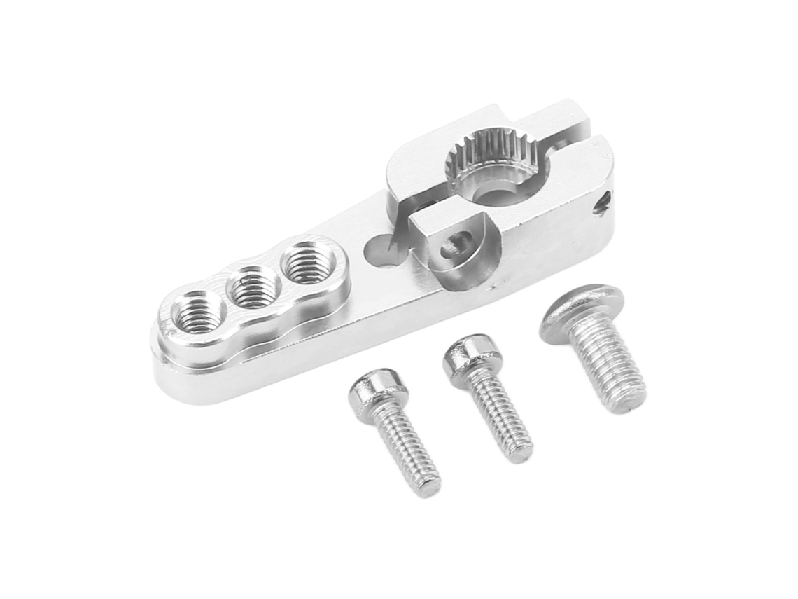 Servo Horn 25t Ajustável com 3 Buracos em Liga de Alumínio para Carro RC 1/10 Prata S/MARCA